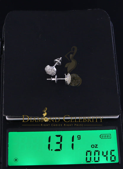 DiamondCelebritees 0.33ct Diamond Genuine 925 Sterling Silver White For Women's Round Earrings
