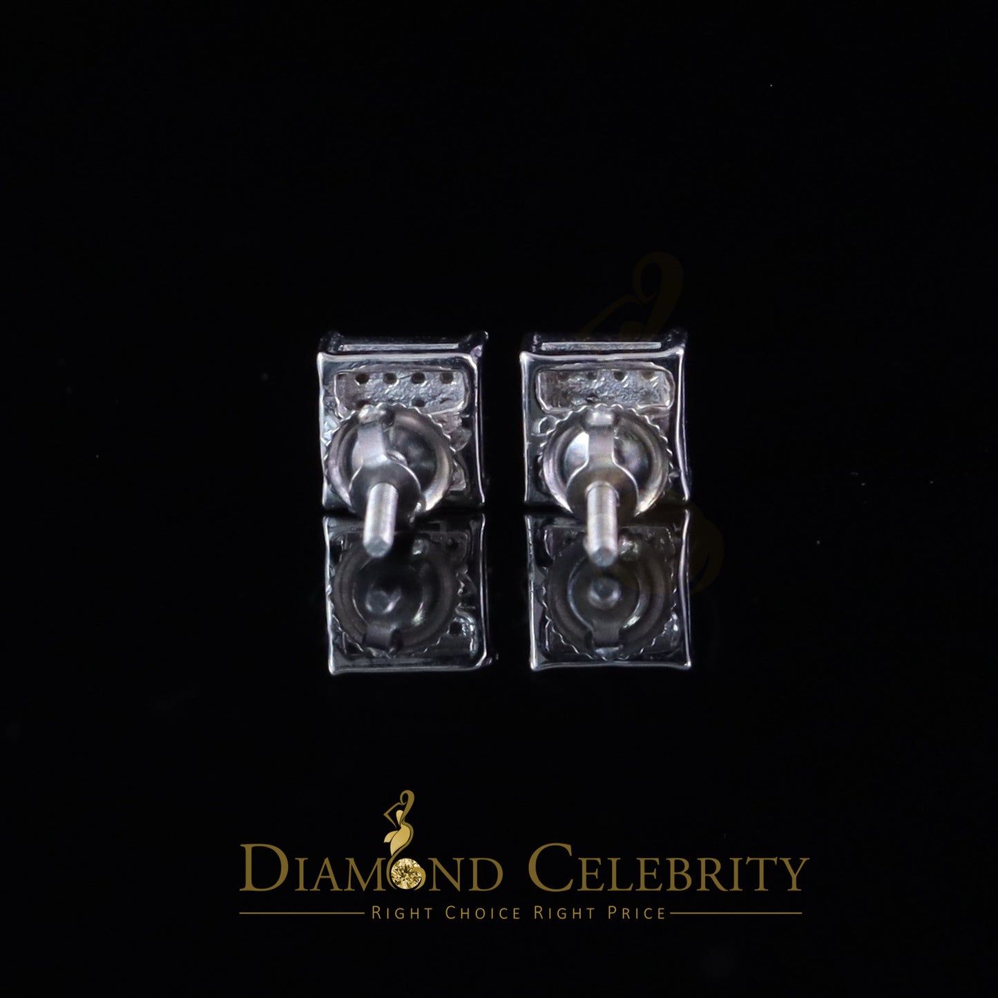 DiamondCelebritees 0.10ct Diamond Stud Earrings For Women White 925 Sterling Silver Stud For Men