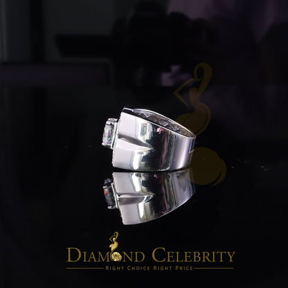 DiamondCelebritees 4.50ct Cubic Zirconia White 925 Silver Men's Adjustable Ring SZ From 9 to 11