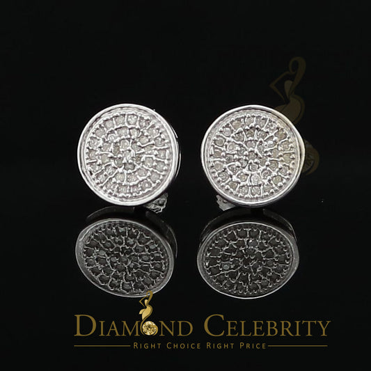 DiamondCelebritees 925 White Silver Hip Hop 0.15ct Diamond For Men's & Women's Round Stud Earrings