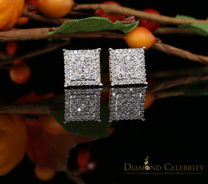 DiamondCelebritees 10K Real Yellow Gold with 1.20CT Real Diamond Men's/Women's Stud Earrings