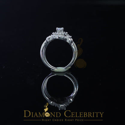 DiamondCelebritees 925 Silver Sterling White 1.50ct CZ Wide Flower 7 stone Women's Ring Size 7