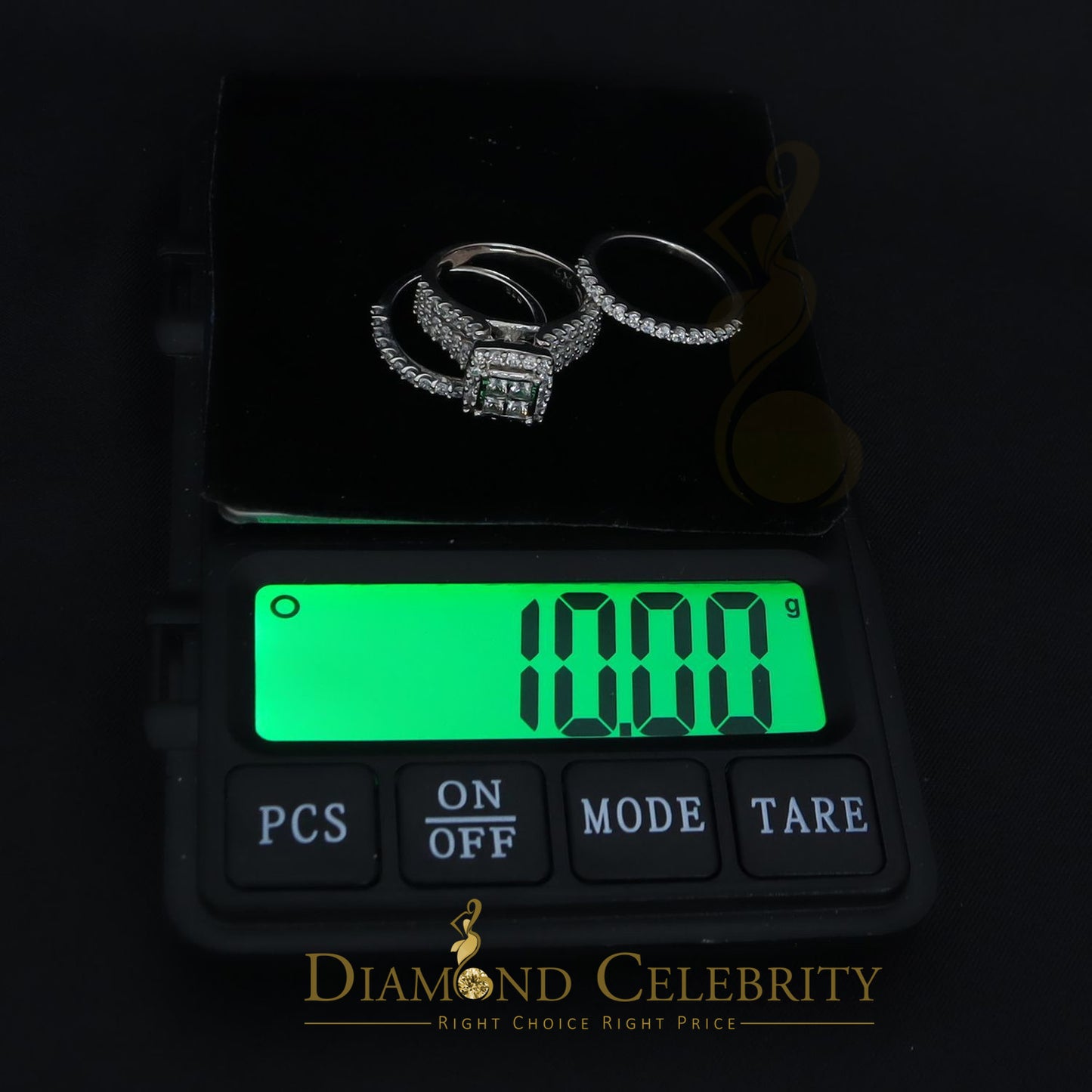 DiamondCelebritees 3. 00ct Cubic Zirconia Sterling White Silver Round Engagement Women's Ring SZ 7