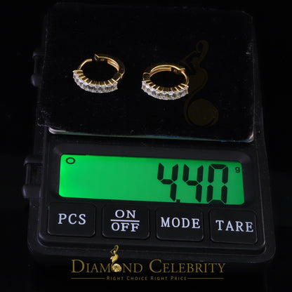 DiamondCelebritees 1.66ct Moissanite Baugutte Yellow 925 Sterling Silver Women's Hoop Earrings
