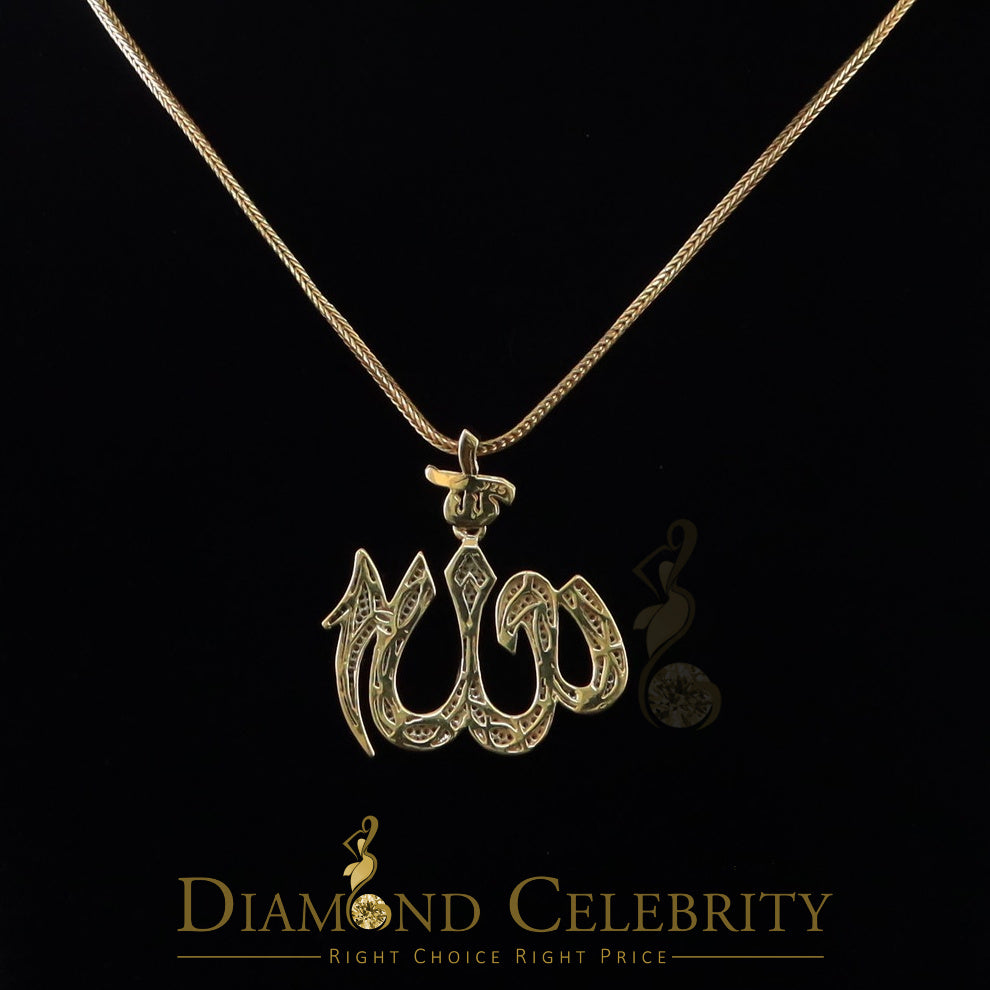 DiamondCelebritees Promising Yellow Sterling Silver Allah Shape Pendant with 2.77ct Cubicn Zirconia