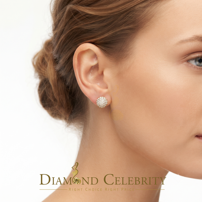 DiamondCelebritees 0.25ct Diamond 925 Silver Yellow For Men's / Women's Round Earrings