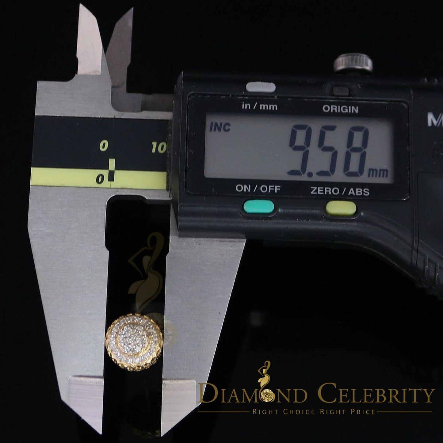 DiamondCelebritees 925 Sterling Silver 0.20ct Diamond For Women's/ Men's Yellow Stud Round Earrings