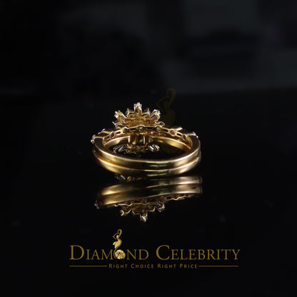 DiamondCelebritees New Solitaire Bridal Yellow Silver 1.25ct VVS D Moissanite Ring SZ 7 for Women