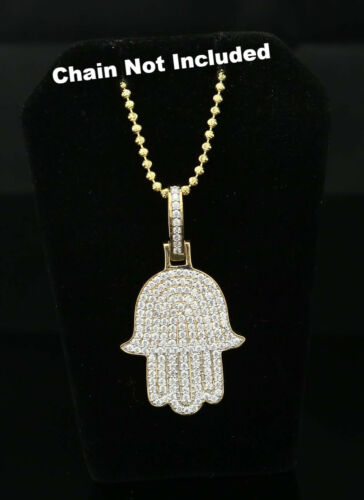 DiamondCelebritees Promise Yellow Sterling silver "HAMSA" Shape Pendant with 3.38ct Cubic Zirconia
