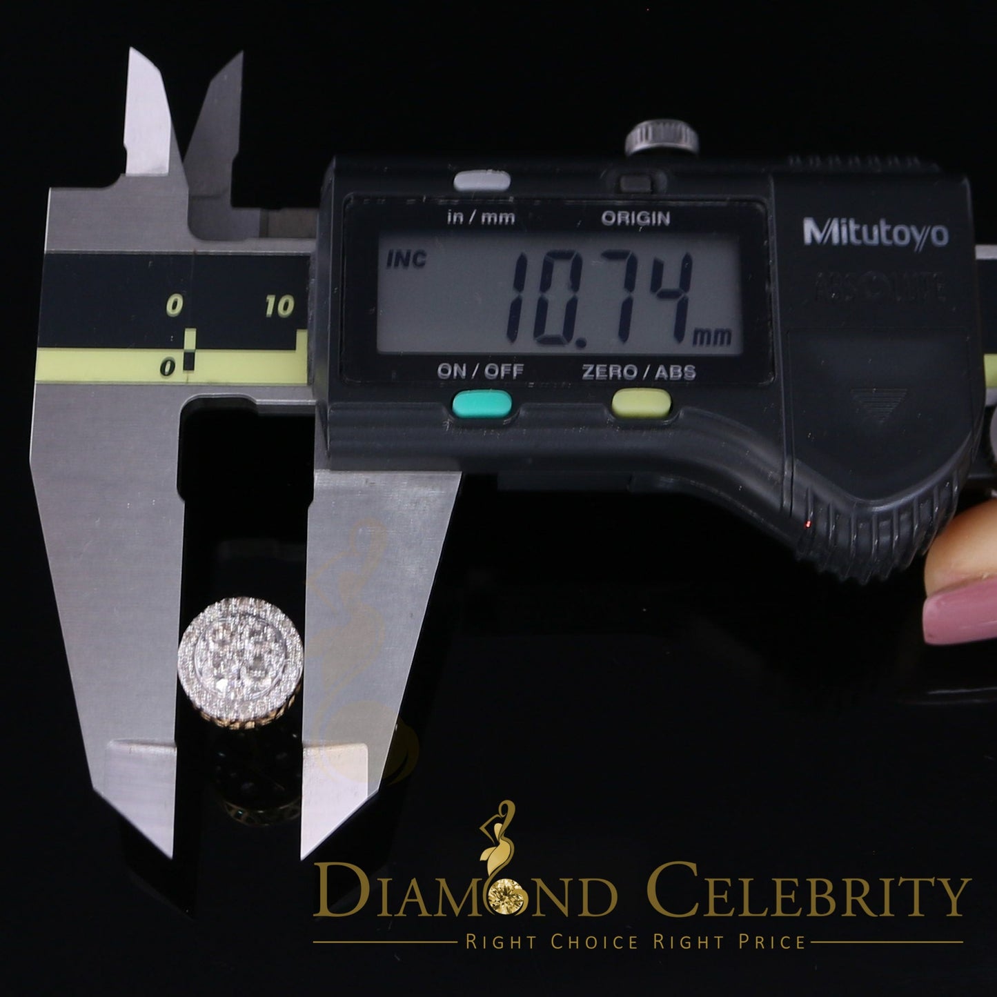 DiamondCelebritees Real Diamond 1.25CT 10K Real Yellow Gold Men's/Women's Stud Round Earring