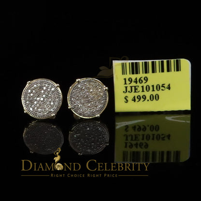 DiamondCelebritees Yellow 925 Sterling Silver 0.30ct Diamond For Women's/ Men's Stud Round Earrings