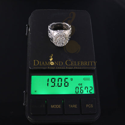 DiamondCelebritees 0.30CT Real Diamond Men's 925 Sterling Silver White Ring Size 8 Antique Design