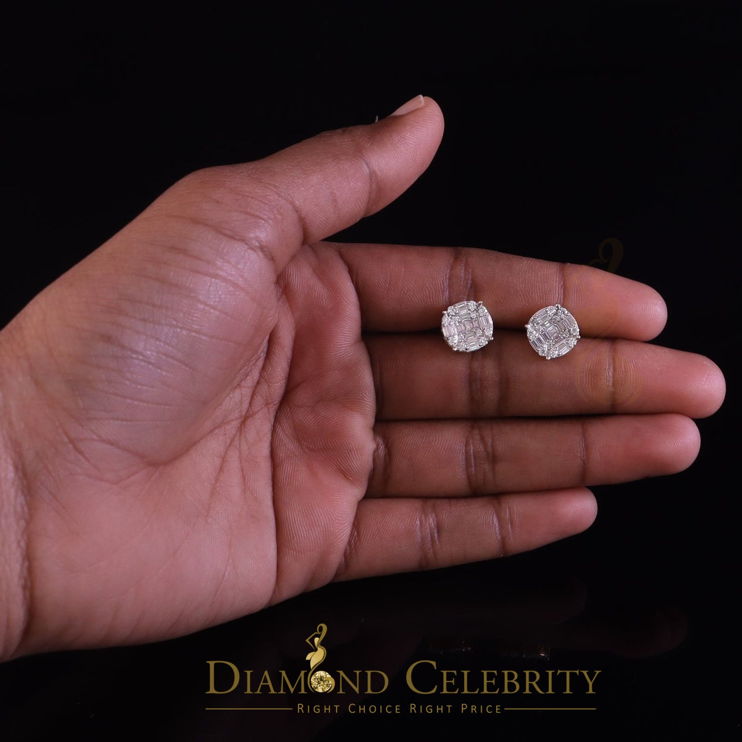 DiamondCelebritees Bugget Earrings 10k Real Yellow Gold 1.50ct Vvs 'D' Color Genuine Moissanite