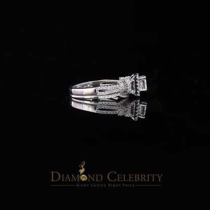DiamondCelebritees Sterling Silver White Square 1.80ct Cubic Zirconia Womens Bridal Ring Size 7