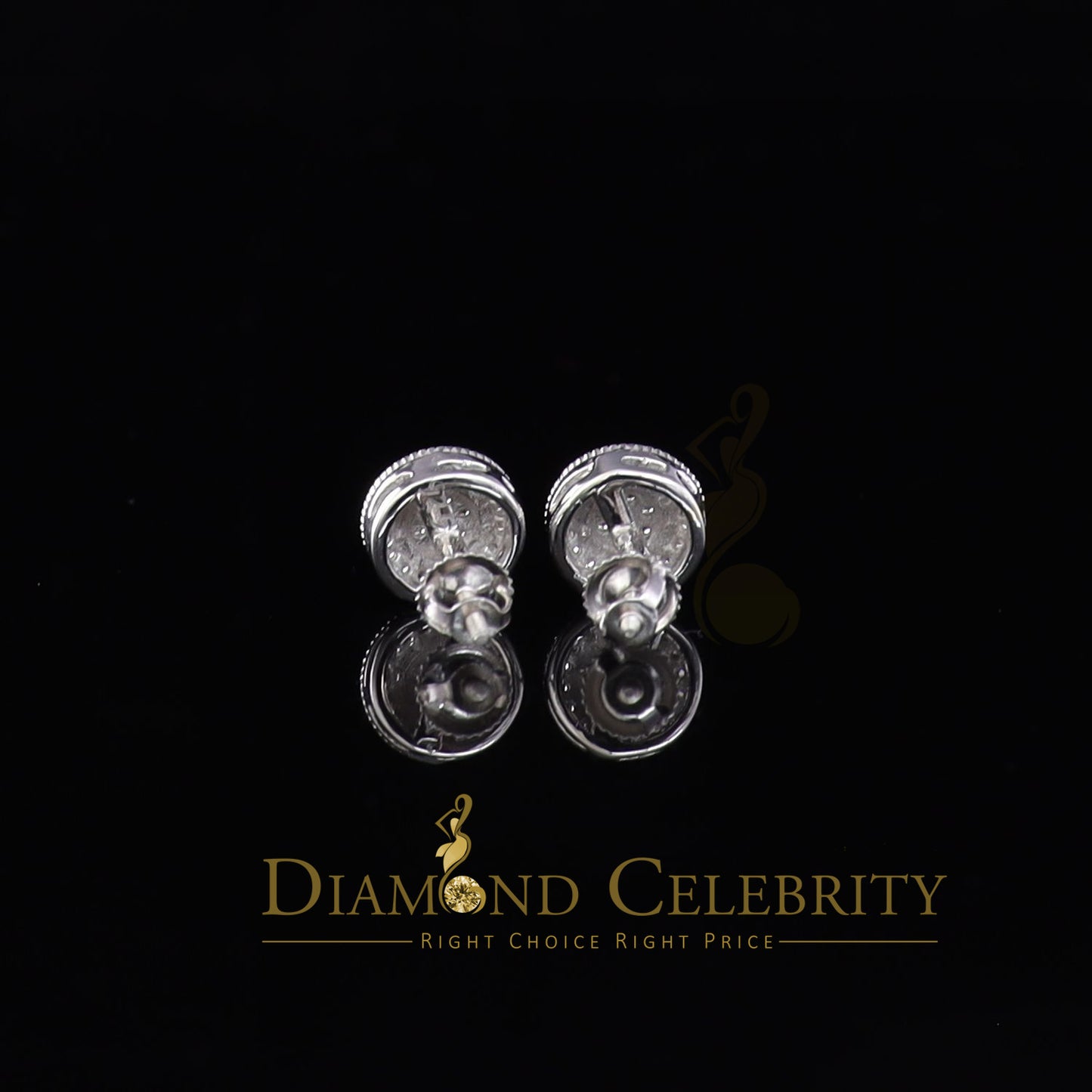 Aretes Para Hombre 925 White Silver Women's 0.5ct Moissanite Round Earrings
