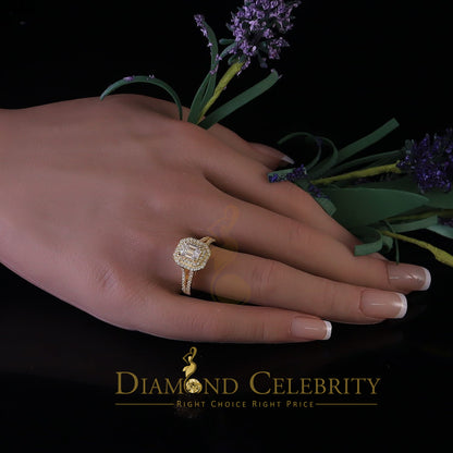 King Of Blings  10K Yellow Gold 2.00CT 'VVS' 'FL' D clr Emerlard Cut Moissonite Womens Ring S/7