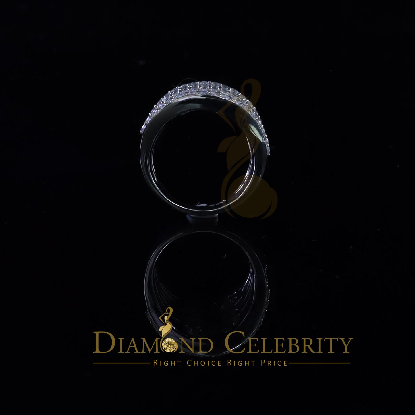 DiamondCelebritees 7.75ct Round/Baguette Cubic Zirconia Cocktail White Sterling Silver Ring Size 8
