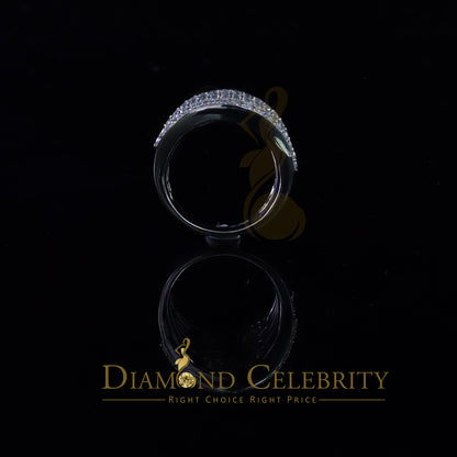 DiamondCelebritees 7.75ct Round/Baguette Cubic Zirconia Cocktail White Sterling Silver Ring Size 8