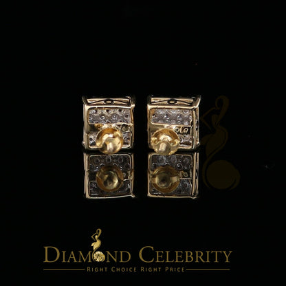 DiamondCelebritees 10K Real Yellow Gold with 1.00CT Real Diamond Men's/Women's Stud Earrings
