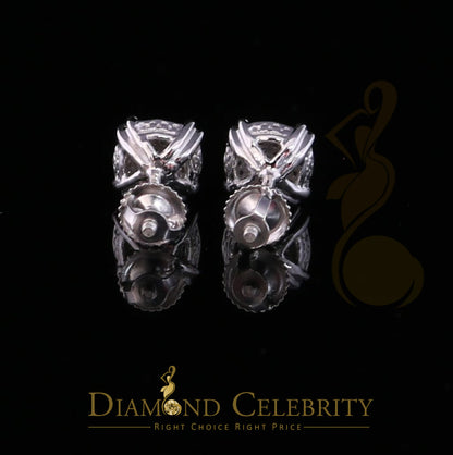DiamondCelebritees 0.15ct Round Diamond 925 Sterling Silver White For Men's / Women's Earrings