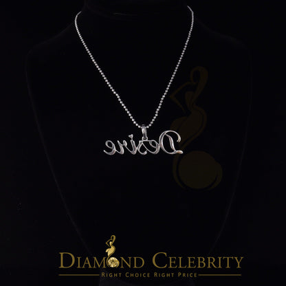 DiamondCelebritees White Desire Letter 925 Sterling Silver Pendant 2.49ct Cubic Zirconia stone