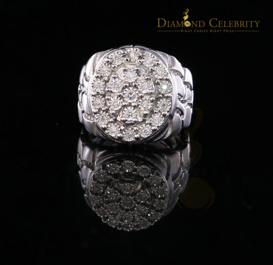 DiamondCelebritees 0.30CT Real Diamond Men's 925 Sterling Silver White Ring Size 8 Antique Design