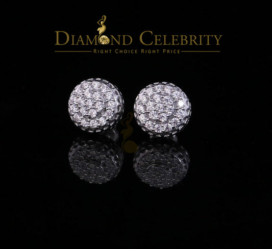 DiamondCelebritees  3.45ct Cubic Zirconia 925 White Silver Women's & Men's Hip Hop Round Earrings