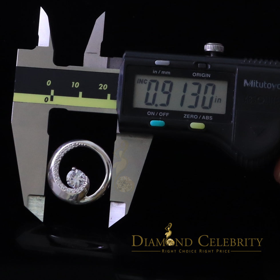 DiamondCelebritees Fancy Circle Shape 2.50ct Sterling Silver White Pendant Cubic Zirconia Stone