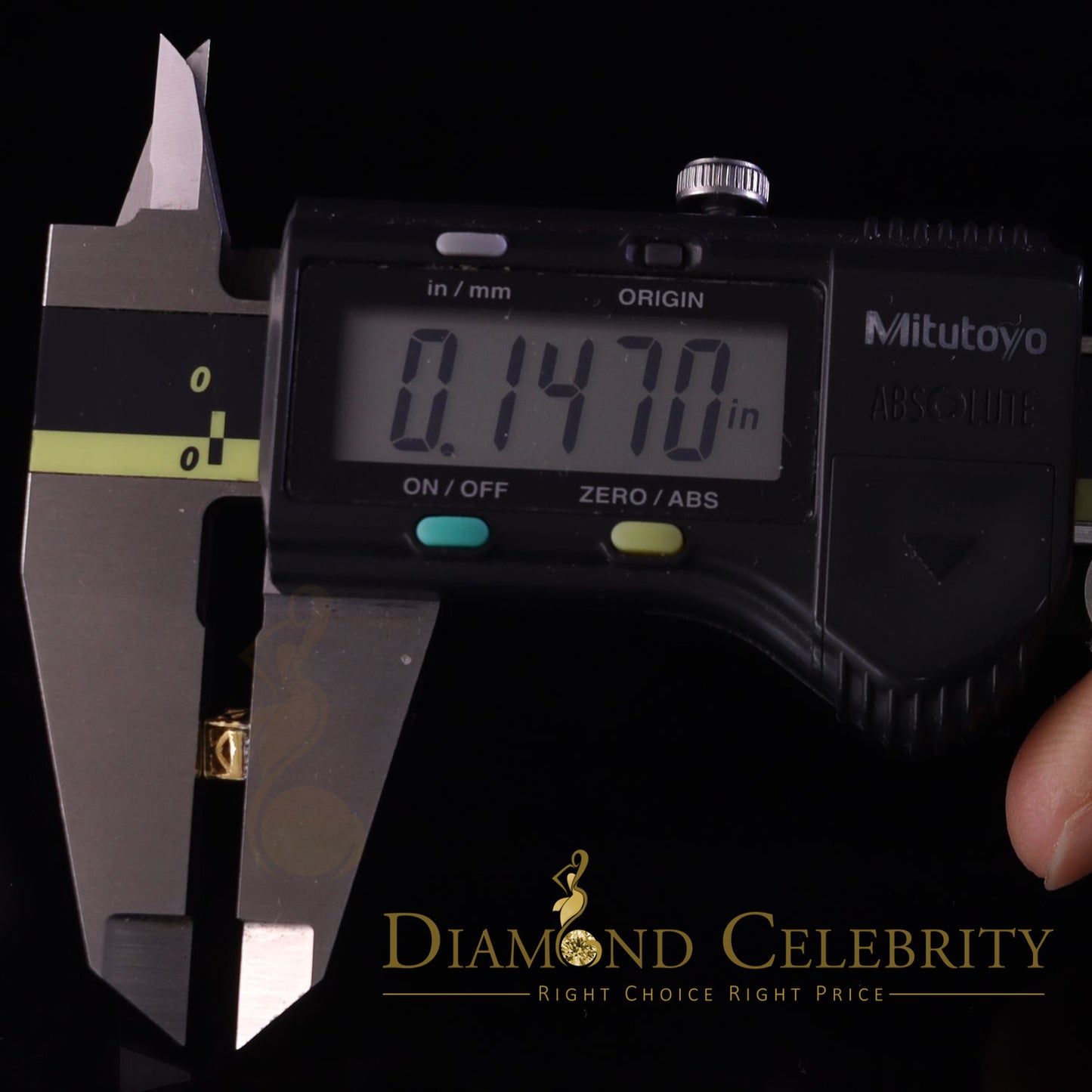 DiamondCelebritees 10k Real Yellow Gold 0.25ct VVS 'D' Color Real Moissanite Stud Square Earrings