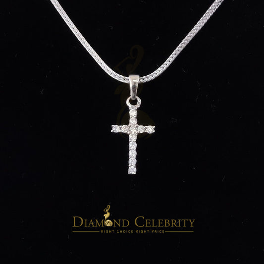 DiamondCelebritees Promise White CROSS Shape Pendant Sterling Silver 0.48ct Cubic Zirconia Stone