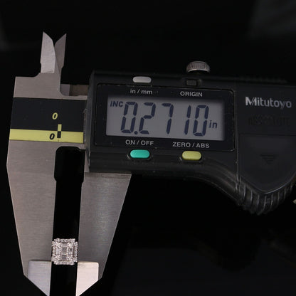 DiamondCelebritees  Hip Hop 925 White Sterling Silver 1.26ct Cubic Zirconia Women's Square Earrings