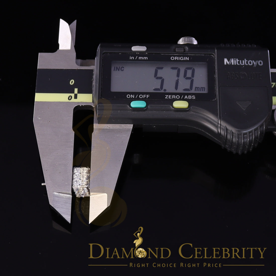 DiamondCelebritees  Hip Hop 925 White Silver 5.94ct Cubic Zirconia Women's & Men's Square Earrings