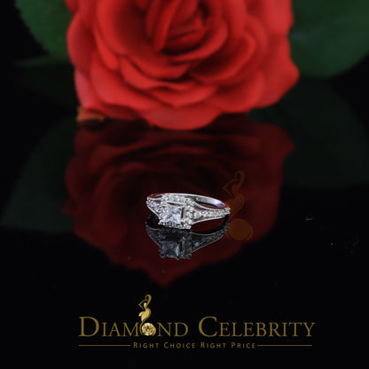 DiamondCelebritees 1.0CT 925 Sterling Silver White Ladies Ring Cubic Zirconia Ring Size 7