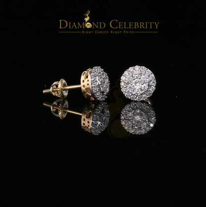 DiamondCelebritees Beautiful 10K Real Yellow Real Diamond 0.55CT Men's/Women's Stud Round Earring