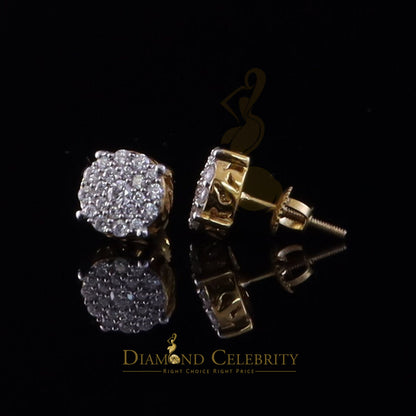 DiamondCelebritees Big Women's/Men's 925 Silver Yellow 0.50ct VVS D Moissanite Round Stud Earrings