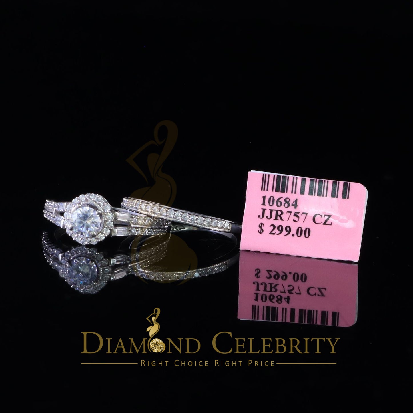 DiamondCelebritees 1.75ct Cubic Zirconia 925 White Silver Men;s/Womens Round Bridal Ring Size 7
