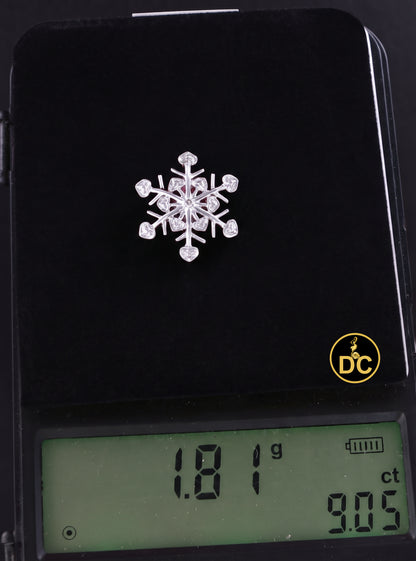 DiamondCelebritees  925 Sterling Silver White 0.01ct Real Diamond Snowflake Heart Accent Pendant