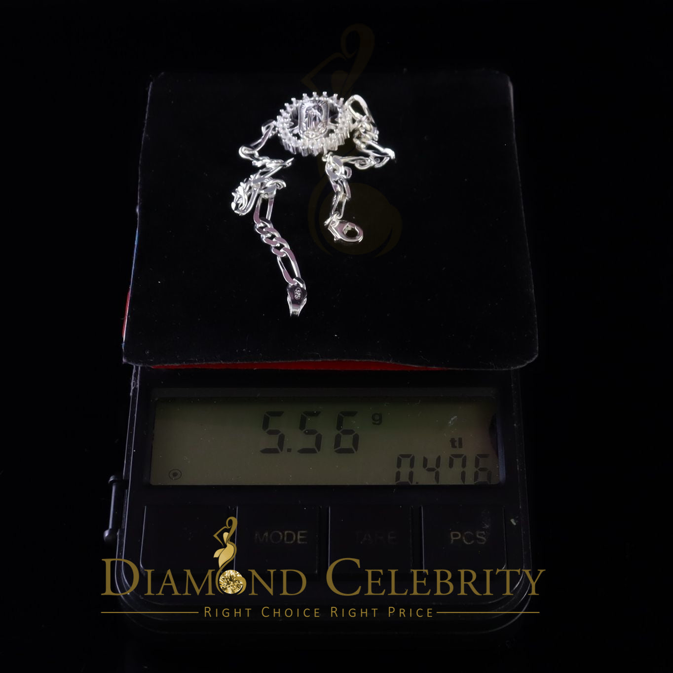Diamondcelebritees Virgin Merry CZ 925 Sterling Silver White Oval Shape Women's Religious Bracelet