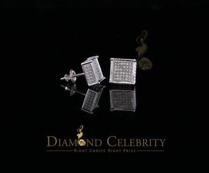 DiamondCelebritees 925 Sterling Silver 0.20ct Diamond White Stud Men's/ Women's Earrings