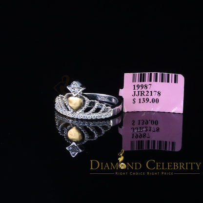 DiamondCelebritees 0.36 ct Cubic Zirconia 925 Sterling White Silver Crown Womens/Men's Ring Size 7