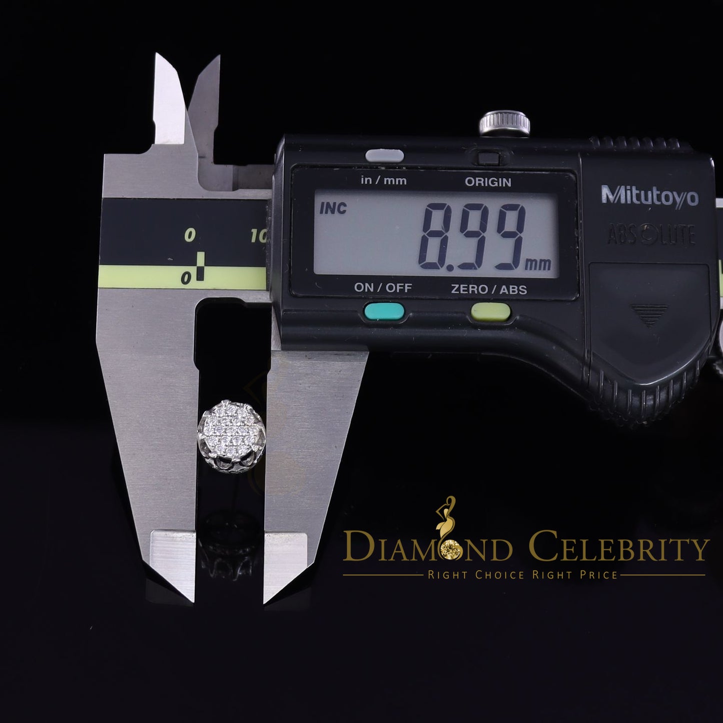 DiamondCelebritees  925 White Sterling Silver 0.58ct Cubic Zirconia Women's Hip Hop Flower Earrings