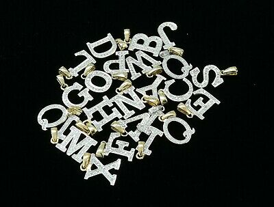 DiamondCelebritees Attractive Sterling SilverAll Alphabet Letter Yellow Pendant with Cubic Zirconia