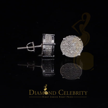 DiamondCelebritees 925 Sterling Silver White Hip Hop 0.40ct Diamond Men's/ Women's Stud Earrings
