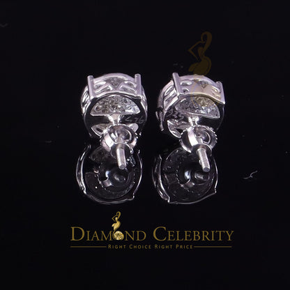 DiamondCelebritees 0.10ct Diamond 925 Sterling White Silver for Men's & Womens Stud Round Earring