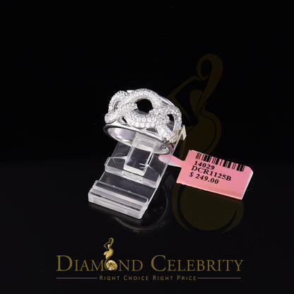 DiamondCelebritees 925 Sterling White Silver Round chain 2.0ct Cubic Zirconia Womens Ring Size 7