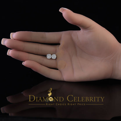 DiamondCelebritees  925 Yellow Sterling Silver 0.74ct Cubic Zirconia Round Women's Stud Earrings