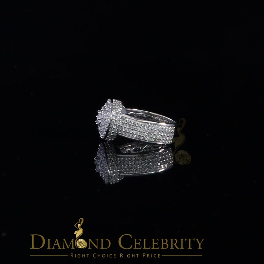 DiamondCelebritees Sterling White Silver Round-Shaped 4.75ct Cubic Zirconia Mens/Womens Ring Size 8