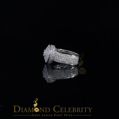 DiamondCelebritees Sterling White Silver Round-Shaped 4.75ct Cubic Zirconia Mens/Womens Ring Size 8