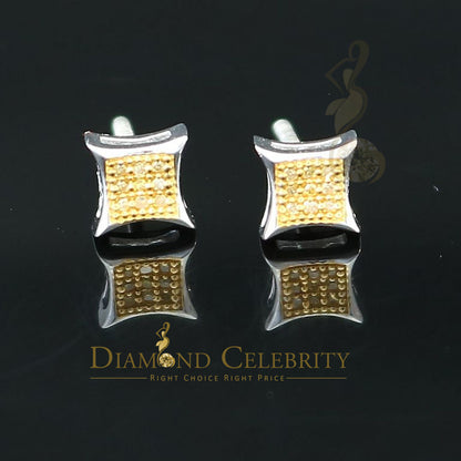 DiamondCelebritees 0.05ct Diamond 925 Sterling Silver White Stud Women's/ Men's Kite Shape Earrings