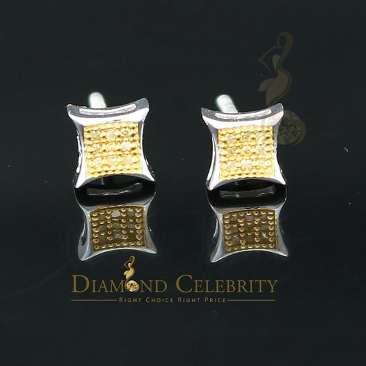DiamondCelebritees 0.05ct Diamond 925 Sterling Silver White Stud Women's/ Men's Kite Shape Earrings